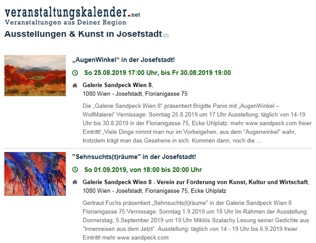 Galerie Sandpeck Wien 8 Josefstadt Mietgalerie österreichische zeitgenössische Kunst Kultur bildende gestaltende KünstlerInnen FotografInnen DesignerInnen Ausstellung Vernissage Finissage Weihnachtsmarkt Adventmarkt Kunstmarkt Kunstsupermarkt Kunsthandwerksmarkt Christkindlmarkt Galerie Sandpeck Design Adventmarkt 2018 Wien Josefstadt Gegenwartskunst zeitgenössische moderne österreichische Mietgalerie Kunst Kultur Wirtschaft Veranstaltungslokal Kunstkalender Veranstaltungsprogramm Pop-up-Store Seminarraum Übungsraum Kursräume Trainingsraum mieten Mietgalerie Florianigasse Josefstädter Straße 1080 kaufen mieten Werkpräsentation Ausstellung Vernissage bildende gestaltende KünstlerInnen GrafikerInnen FotografInnen KunsthandwerkerInnen angewandten Kunst Gebrauchskunst DesignerInnen offene Singrunde ErwachsenenbildnerInnen KursleiterInnen TrainerInnen Menschen Fachwissen Kompetenzen Wissen Können interessierten Menschen AutorInnen LiteratInnen DichterInnen LyrikerInnen SchriftstellerInnen JournalistInnen MusikerInnen AlleinunterhalterInnen Ausstellungsräume geschlossene Veranstaltungen Fest privaten Rahmen MusikerInnen Treffpunkt regelmäßige Gruppen Trainingsgruppe Kunstwerke Kunstmarkt Kunst mieten Mietkunst Ausstellungszeit Programm Kunstverleihs  Kunstinteressenten Unterstützer KunstsammlerIn Autoren Verlage Vermarktung Marketing Kommunikationsstrategien Presse Öffentlichkeitsarbeit Konzepte Printmedien Onlinemedien künstlerischen Arbeit Ausstellungsorganisation Pressemitteilungen Onlineplattformen gewinnbringender Webseiten Künstlerhompage Künstlerberatung Performances Veranstaltungskalender Kunsthandwerksmarkt Weihnachtsmarkt Christkindlmarkt Adventmarkt