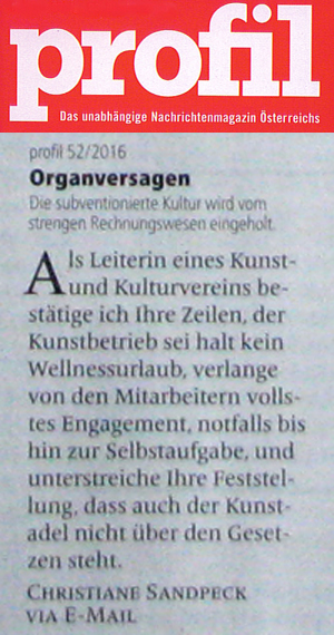 Profil Bezirkszeitung Wiener Josefstadt ReflActs Wir reflektieren Ihre Geschichten Im Rahmen der Europäischen Theaternacht 2016 So ein Theater mit Kathrin Kienel-Mayer Günther Zäuner Die Rache des Rembetiko 
präsentiert Allahs Internet Ein Kokoschansky-Thriller Regine Buchpräsentation Lesung Koth Afzelius Journalistin Kolumnistin Claudia Aigner Tierstaat Rethy Michael Pockberger Ukulelen Bossa Nova Bogen musikalisch Galerie Sandpeck Wien Veranstaltungsprogramm Kulturkalender zeitgenössische österreichische Kunst Kultur Wirtschaft Veranstaltungslokal Pop-up-Store Mietgalerie Florianigasse Josefstädter Straße 1080 kaufen mieten Werkpräsentation Ausstellung GegenwartskunstVernissage bildende gestaltende KünstlerInnen GrafikerInnen FotografInnen KunsthandwerkerInnen angewandten Kunst Gebrauchskunst DesignerInnen ErwachsenenbildnerInnen KursleiterInnen TrainerInnen Menschen Fachwissen Kompetenzen Wissen Können interessierten Menschen AutorInnen LiteratInnen DichterInnen LyrikerInnen SchriftstellerInnen JournalistInnen MusikerInnen AlleinunterhalterInnen Ausstellungsräume Kursräume Seminarraum geschlossene Veranstaltungen Fest privaten Rahmen Übungsraum MusikerInnen Treffpunktregelmäßige Gruppen Trainingsgruppe Kunstwerke Kunstmarkt Kunst mieten Mietkunst Ausstellungszeit Programm Kunstverleihs  Kunstinteressenten Unterstützer KunstsammlerIn Autoren Verlage Vermarktung Marketing Kommunikationsstrategien Presse Öffentlichkeitsarbeit Konzepte Printmedien Onlinemedien künstlerischen Arbeit Ausstellungsorganisation Pressemitteilungen Onlineplattformen gewinnbringender Webseiten Künstlerhompage Künstlerberatung Performances Veranstaltungskalender Kunstkalender  Kunsthandwerksmarkt Weihnachtsmarkt Christkindlmarkt Adventmarkt