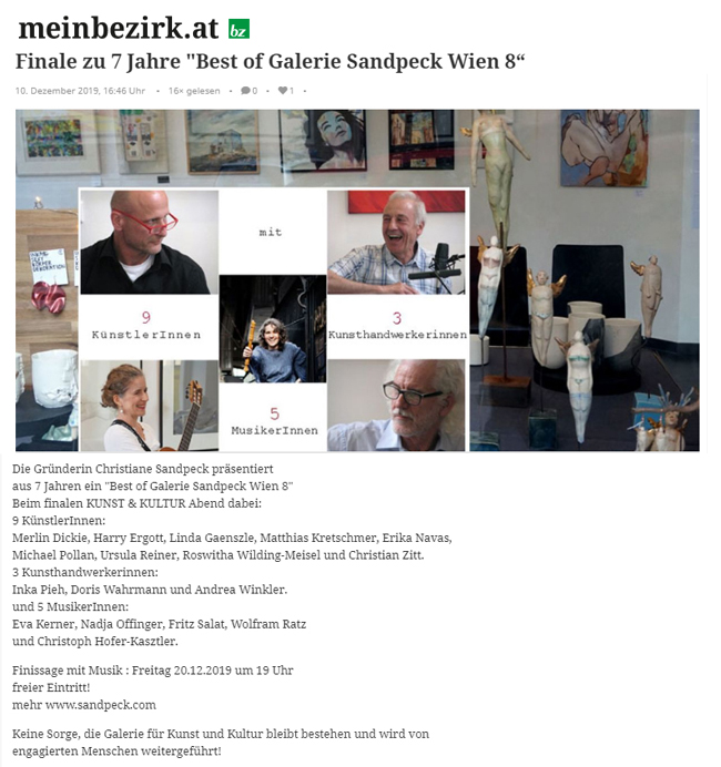Galerie Sandpeck Wien 8 Josefstadt Mietgalerie österreichische zeitgenössische Kunst Kultur bildende gestaltende KünstlerInnen FotografInnen DesignerInnen Ausstellung Vernissage Finissage Weihnachtsmarkt Adventmarkt Kunstmarkt Kunstsupermarkt Kunsthandwerksmarkt Christkindlmarkt Galerie Sandpeck Design Adventmarkt 2018 Wien Josefstadt Gegenwartskunst zeitgenössische moderne österreichische Mietgalerie Kunst Kultur Wirtschaft Veranstaltungslokal Kunstkalender Veranstaltungsprogramm Pop-up-Store Seminarraum Übungsraum Kursräume Trainingsraum mieten Mietgalerie Florianigasse Josefstädter Straße 1080 kaufen mieten Werkpräsentation Ausstellung Vernissage bildende gestaltende KünstlerInnen GrafikerInnen FotografInnen KunsthandwerkerInnen angewandten Kunst Gebrauchskunst DesignerInnen offene Singrunde ErwachsenenbildnerInnen KursleiterInnen TrainerInnen Menschen Fachwissen Kompetenzen Wissen Können interessierten Menschen AutorInnen LiteratInnen DichterInnen LyrikerInnen SchriftstellerInnen JournalistInnen MusikerInnen AlleinunterhalterInnen Ausstellungsräume geschlossene Veranstaltungen Fest privaten Rahmen MusikerInnen Treffpunkt regelmäßige Gruppen Trainingsgruppe Kunstwerke Kunstmarkt Kunst mieten Mietkunst Ausstellungszeit Programm Kunstverleihs  Kunstinteressenten Unterstützer KunstsammlerIn Autoren Verlage Vermarktung Marketing Kommunikationsstrategien Presse Öffentlichkeitsarbeit Konzepte Printmedien Onlinemedien künstlerischen Arbeit Ausstellungsorganisation Pressemitteilungen Onlineplattformen gewinnbringender Webseiten Künstlerhompage Künstlerberatung Performances Veranstaltungskalender Kunsthandwerksmarkt Weihnachtsmarkt Christkindlmarkt Adventmarkt